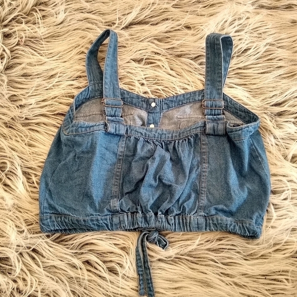 FREE PEOPLE Palm Desert denim crop top We The Free - Womens size XS - Picture 6 of 10